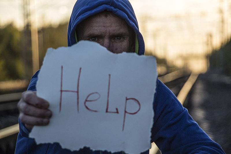 a person asking for help
