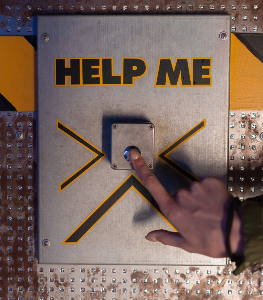 pushing a button